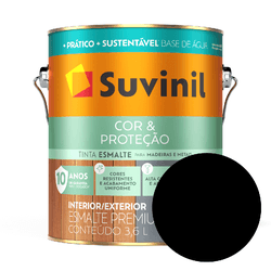 Esmalte Seca Rápido Brilhante Suvinil - Preto... - VIVA COR TINTAS