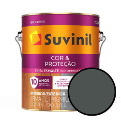 Esmalte Cor & Proteção Brilhante - Cinza-escu... - VIVA COR TINTAS