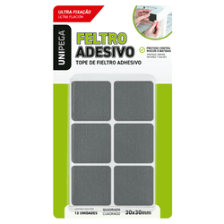 Feltro Quadrado 30mm Preto Unipega Cartela 12... - VIVA COR TINTAS