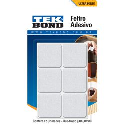 Feltro Quadrado 30mm Branco Cartela 12 Un Tek... - VIVA COR TINTAS