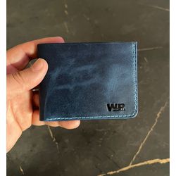 Carteira Masculina Couro Legitimo Azul - LOJA VOLARIUM