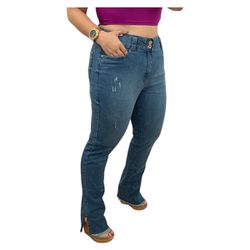 Calça jeans feminina cós desfiado levanta bumbum modeladora - R