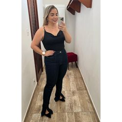 Calça Loopper Feminina Jeans Escura Cintura Alta - LOJA VOLARIUM