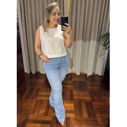 Calça Loopper Feminina Flare Jeans Claro - LOJA VOLARIUM
