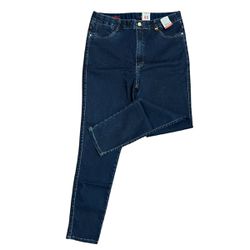 Calça Loopper Plus Size Feminina Jeans Azul Escuro... - LOJA VOLARIUM