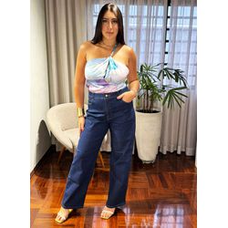 Calça Plus Size Wideleg Jeans Escuro Loopper - LOJA VOLARIUM