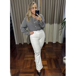 Calça Feminina Branca Flare Loopper - LOJA VOLARIUM