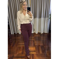 Calça Feminina Marsala Loopper Tradicional Perna R... - LOJA VOLARIUM