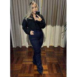 Calça Feminina Flare Azul Marinho Loopper - LOJA VOLARIUM