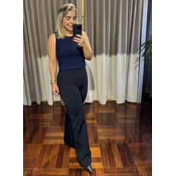 Calça Feminina Wideleg Preta Malha Poliamida Loopp... - LOJA VOLARIUM