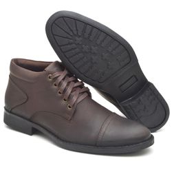 Bota Masculina 9180 em Couro Legítimo Café - 9180-... - VTR CALÇADOS