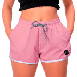 Short Feminino Rosa Bebê Moda Praia ou Academia W2... - W2 STORE