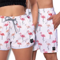 Kit Short Casal Masculino Feminino Flamingos - W2 STORE