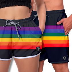 Kit Short Casal Masculino Feminino Arco-Íris - W2 STORE