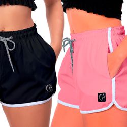 Kit 2 Shorts Feminino Preto e Rosa Moda Praia ou A... - W2 STORE