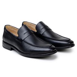 Sapato Masculino Loafer Maranelo - Couro Preto - Walk Way