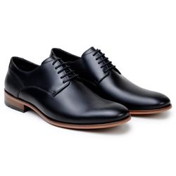 Sapato Masculino Derby Holanda - Couro Preto - Walk Way