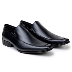 Sapato Masculino Loafer London - Couro Preto - Walk Way