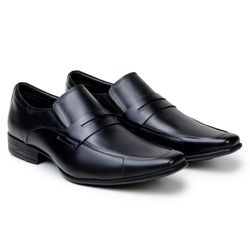 Sapato Masculino Mocassim London - Couro Preto - Walk Way