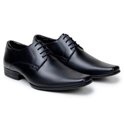 Sapato Masculino Derby London - Couro Preto - Walk Way