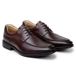 Sapato Masculino Derby Maranelo - Couro Café - Walk Way