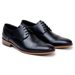 Sapato Masculino Oxford Holanda - Couro Preto - Walk Way