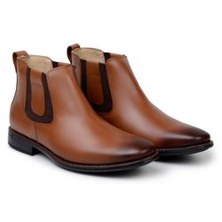 Bota Masculina Chelsea - Couro Caramelo - Walk Way