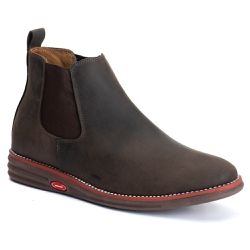 Botina Chelsea Couro Artesanal Masculina Café - Walk Easy