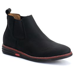 Botina Chelsea Couro Artesanal Masculina Preto - Walk Easy