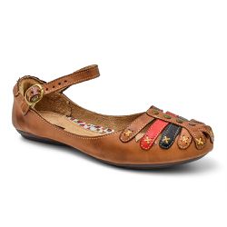 Sapatilha Couro Feminina Ajuste Fivela Caramelo + ... - Walk Easy