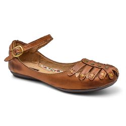 Sapatilha Couro Feminina Ajuste Fivela Caramelo - Walk Easy