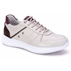 Tênis Casual Bicolor Couro Masculino Gelo - Walk Easy