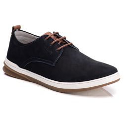 Sapato Casual Couro Pontilhado Masculino Forro Cou... - Walk Easy