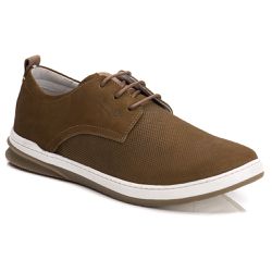 Sapato Casual Couro Pontilhado Masculino Forro Cou... - Walk Easy