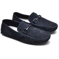 Mocassim Drive Couro Nobuck Pontilhado Artesanal M... - Walk Easy