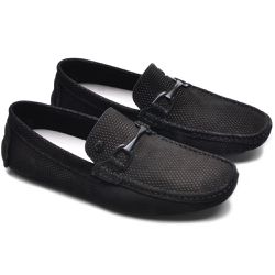 Mocassim Drive Couro Nobuck Pontilhado Artesanal M... - Walk Easy