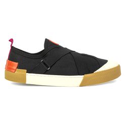 Tênis Lona Casual Feminino Elásticos Cruzados Pret... - Walk Easy