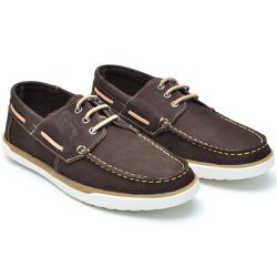 Mocassim Docksider Couro Masculino Amarração Café... - Walk Easy