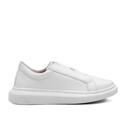 Tênis Casual Masculino Elásticos Cruzados Branco - Walk Easy