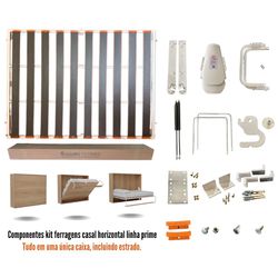 Kit Casal Horizontal Retrátil Linha Prime - WallBedbrasil