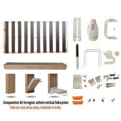 Kit Ferragens Solteiro Vertical Linha Prime - WallBedbrasil