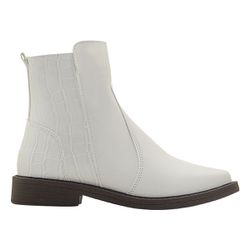 Bota Flat Feminino Adulto Off White - 780007-1532 - WIKI shoes