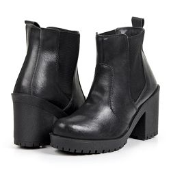  1141 bota feminina tratorada elastico preto - Worldstock | Loja online de Sapatos Sociais