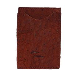 Porta Cartão em Couro de Avestruz (Struthio camelu... - Exotic Couros