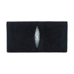 Carteira De Arraia G Preto - Exotic Couros