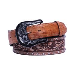 Cinto Ponteira e Detalhe em Jacaré (Caiman Yacare)... - Exotic Couros