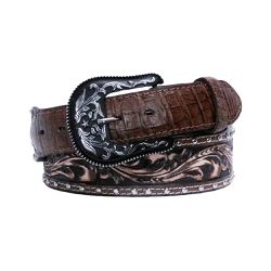 Cinto Ponteira e Detalhe em Jacaré (Caiman Yacare)... - Exotic Couros