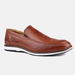 Sapato Casual Slip Brogue Premium Couro Confort So... - B2C Shoes