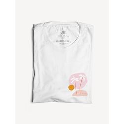 T-shirt Abstract Beach Branca - KAHSH STORE MARKETPLACE