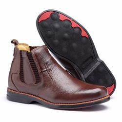 Bota Casual em Couro Legítimo - 1950 Café - PESSONI